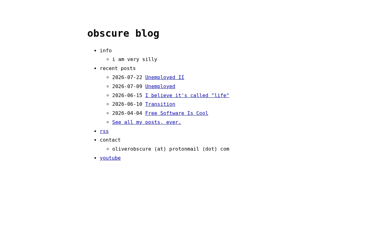 obscure blog