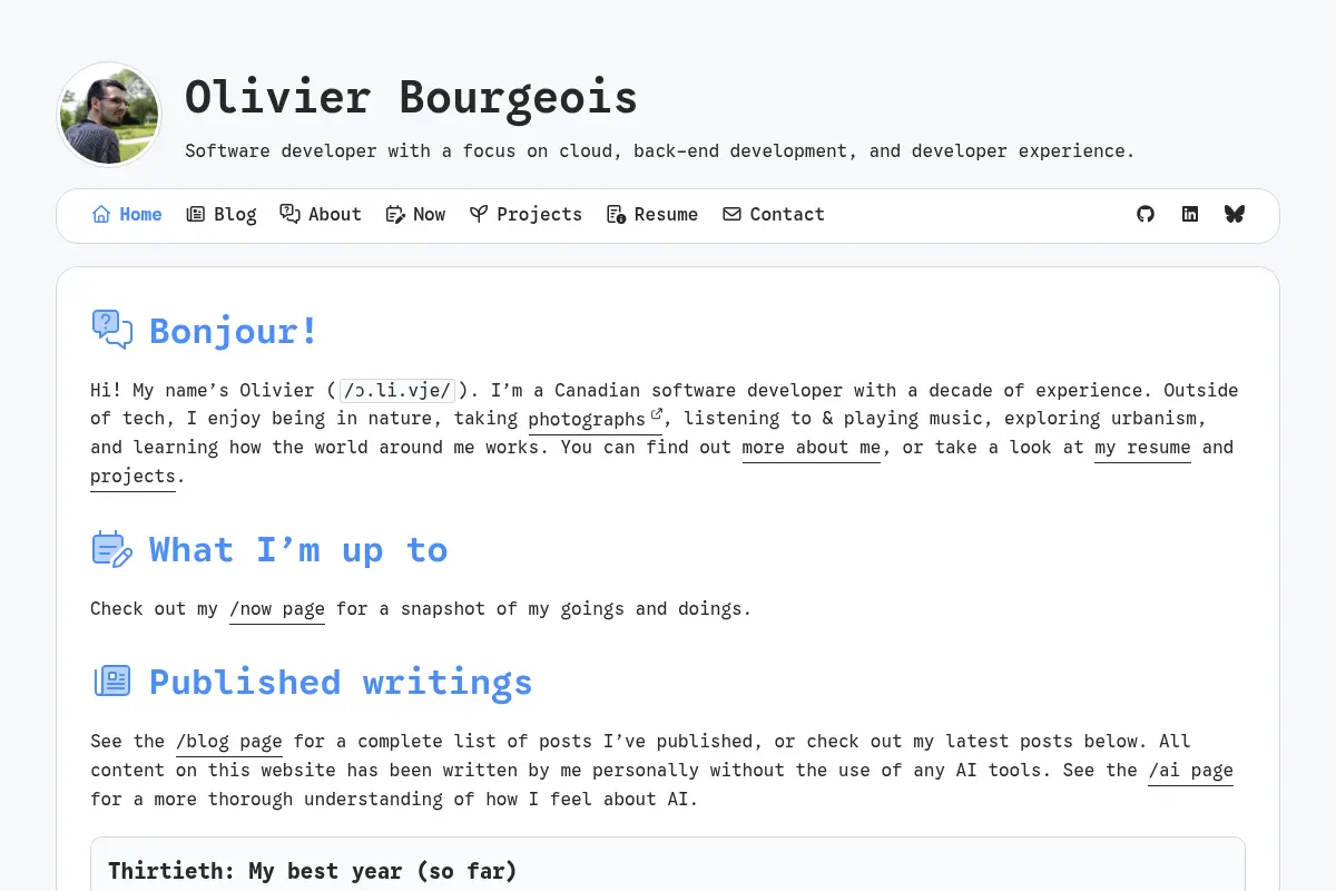 Olivier Bourgeois: Cloud and backend software developer