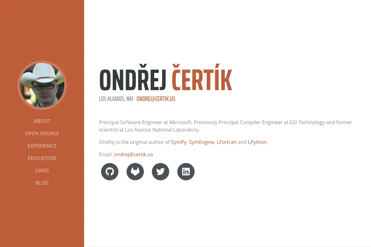 Ondřej Čertík's Webpage