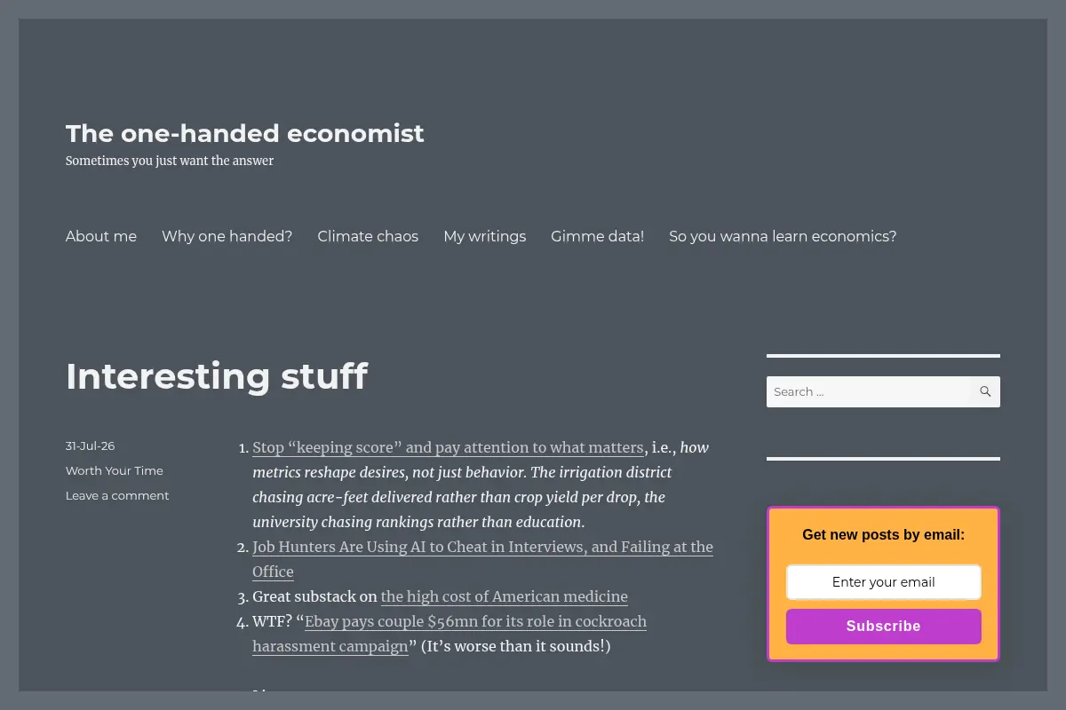 The one-handed economist – Sometimes you just want the answer
