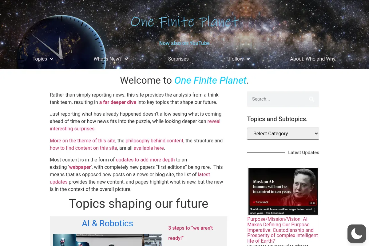 One Finite Planet