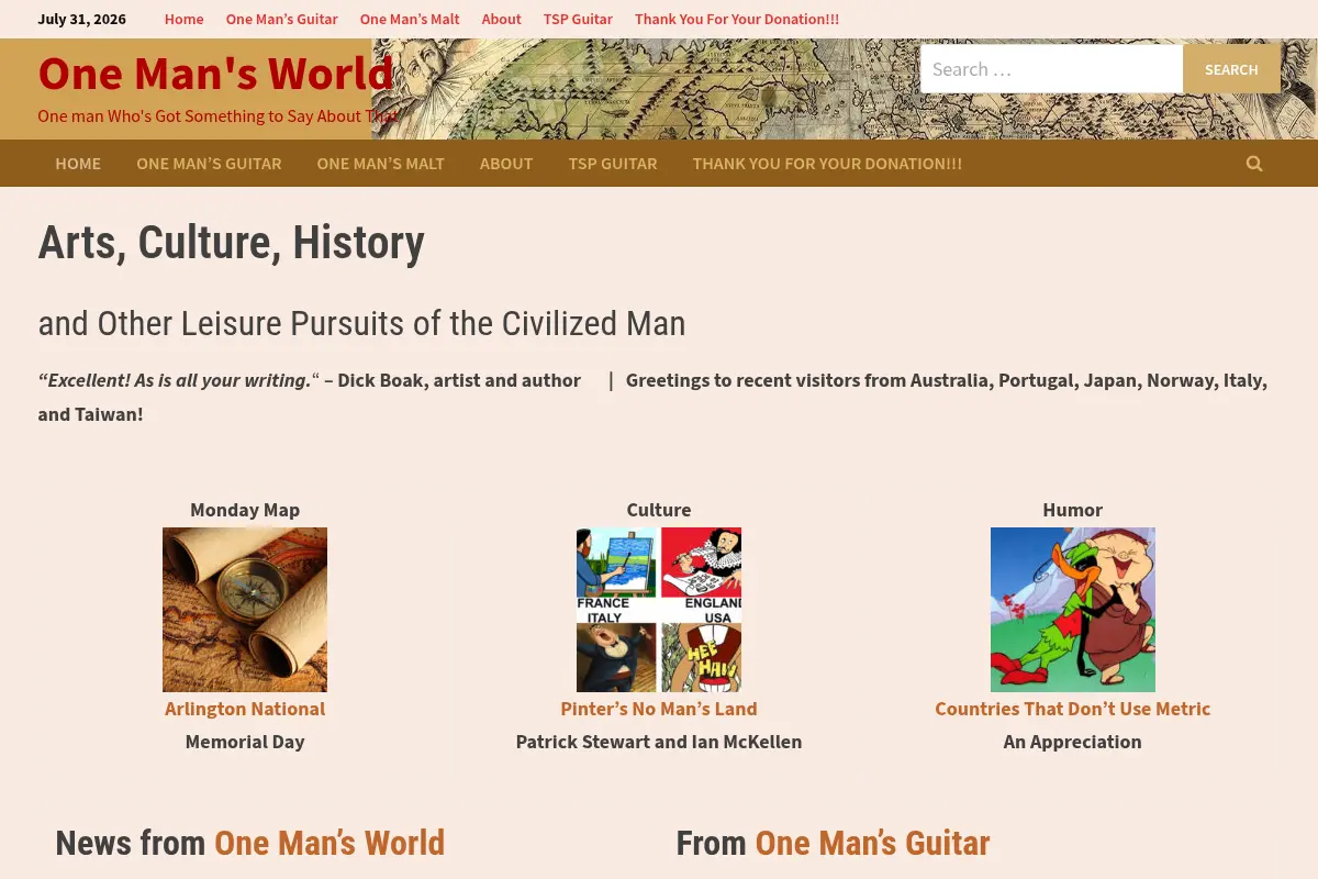 onemanz.com - Acoustic guitars, Scotch whisky - reviews, news, grooves