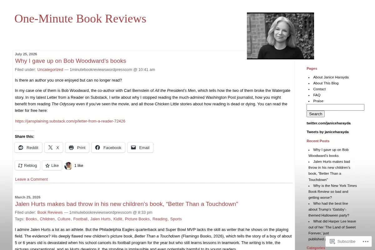 One-Minute Book Reviews