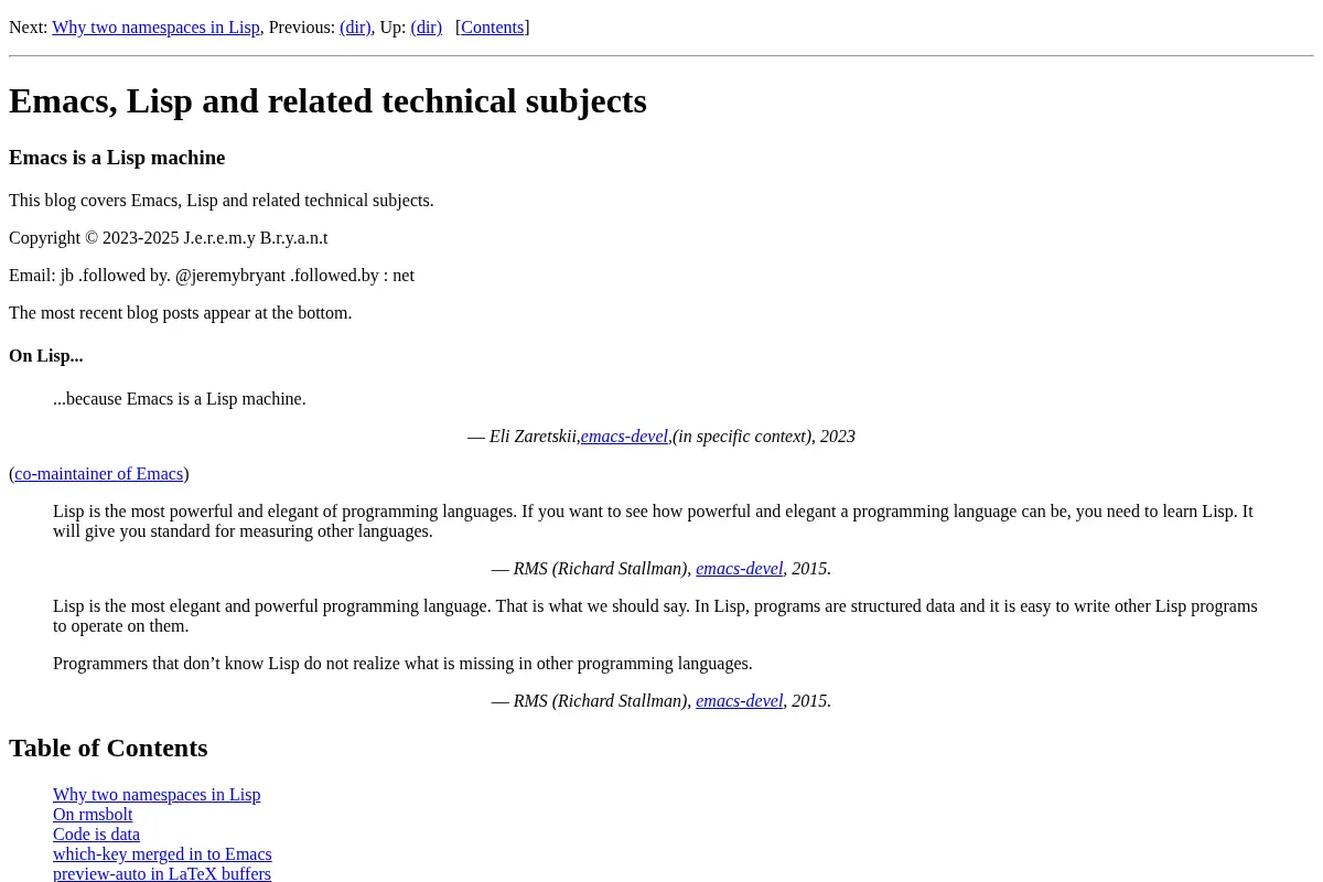 Emacs, Lisp and related technical subjects