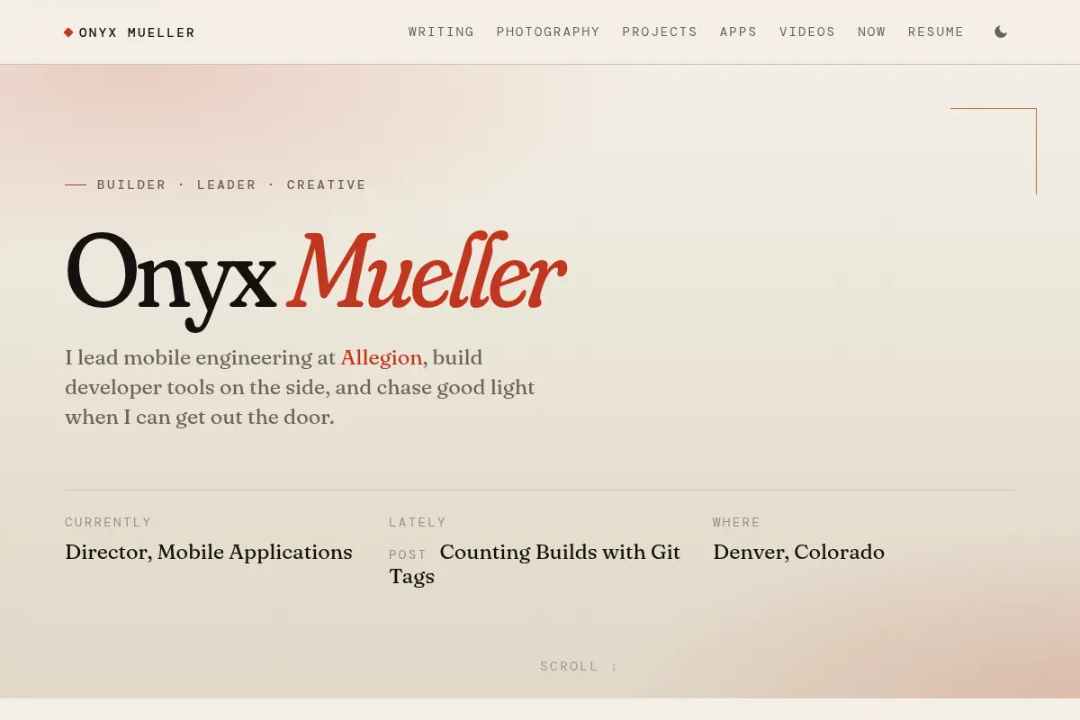 Onyx Mueller | I build.