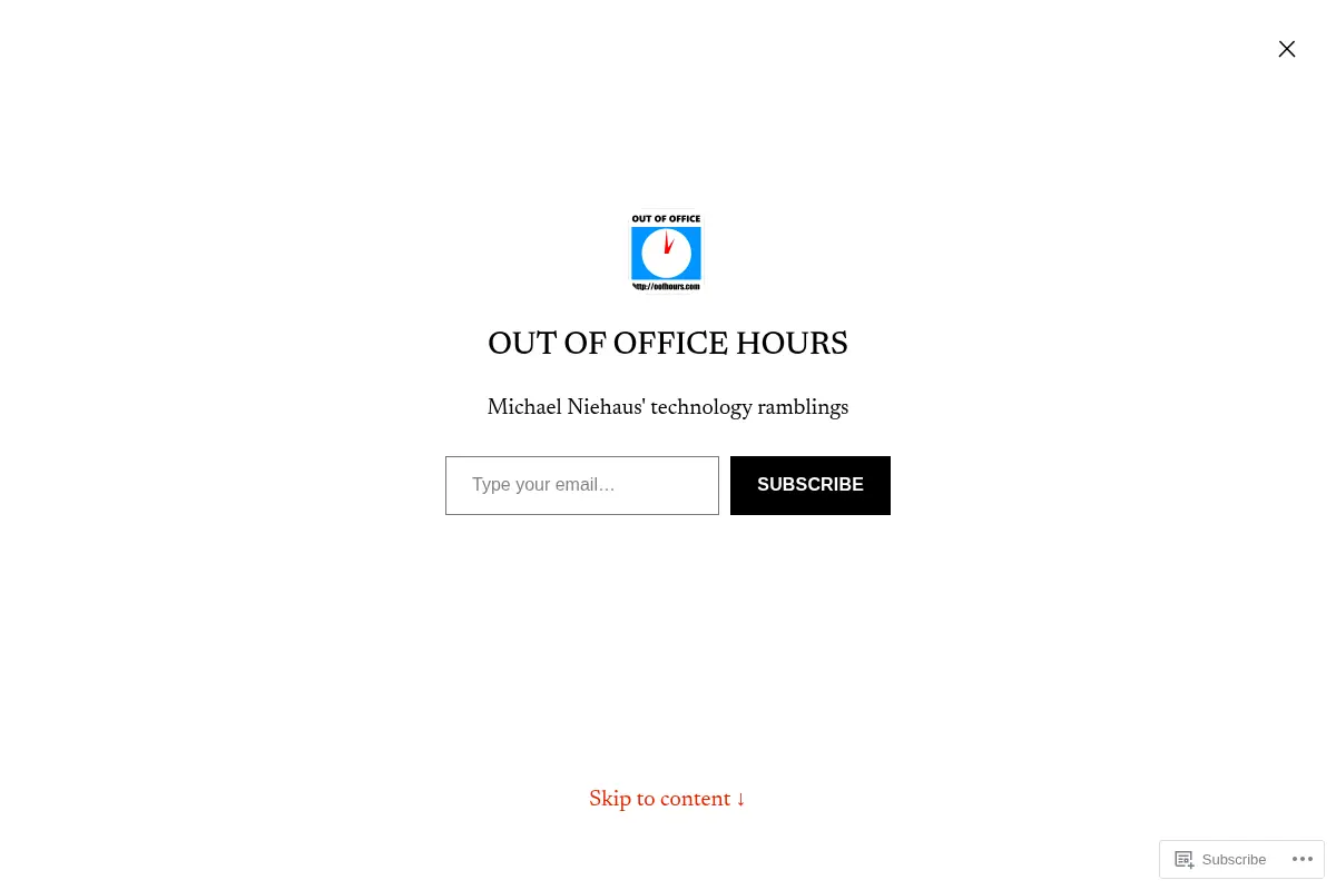 Out of Office Hours – Michael Niehaus' technology ramblings