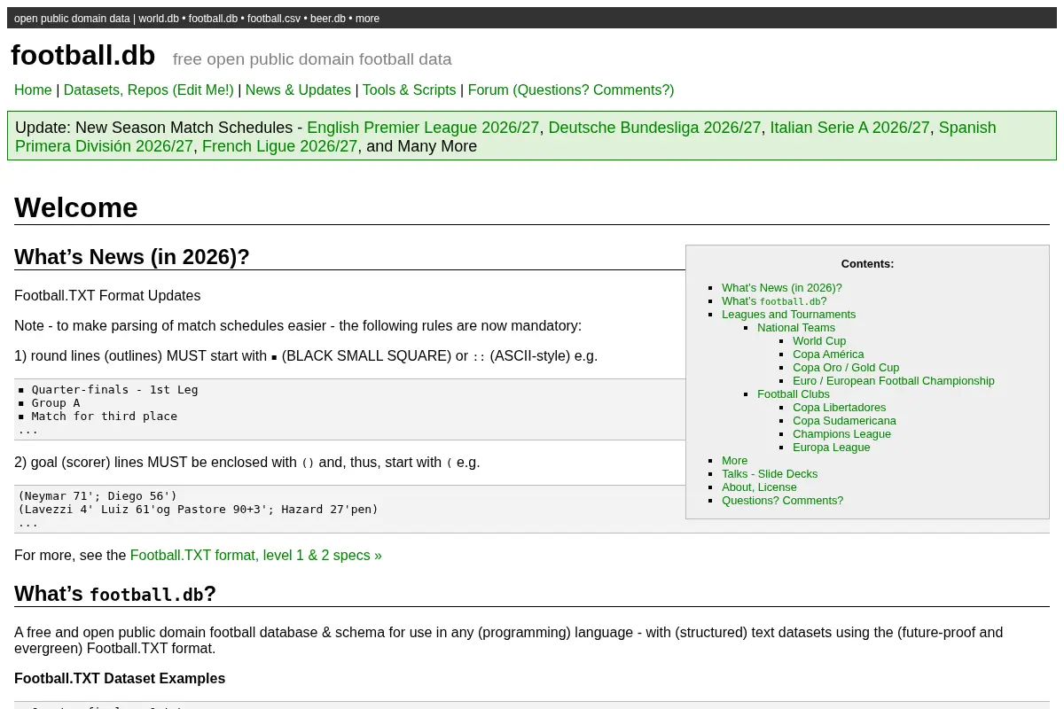 Open Football Data