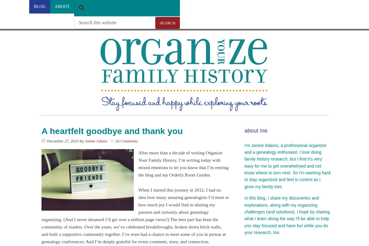 Organize Your Family History