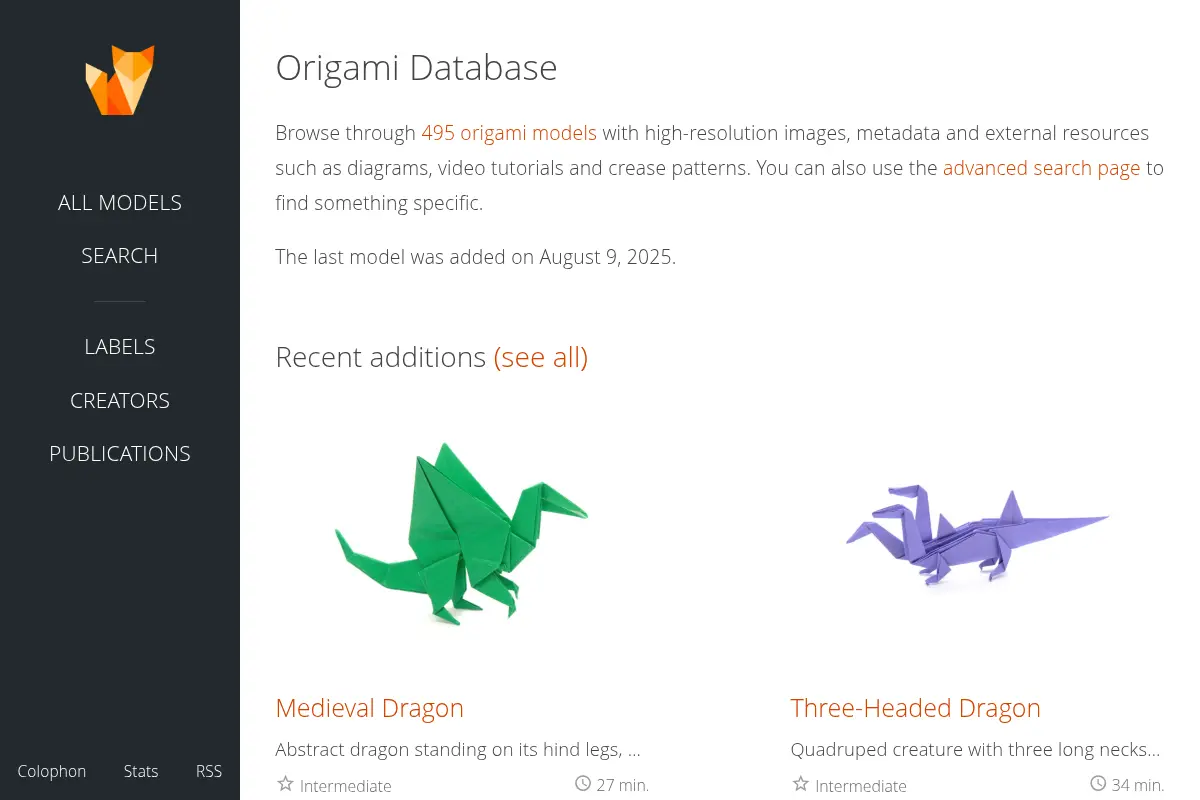 Origami Database