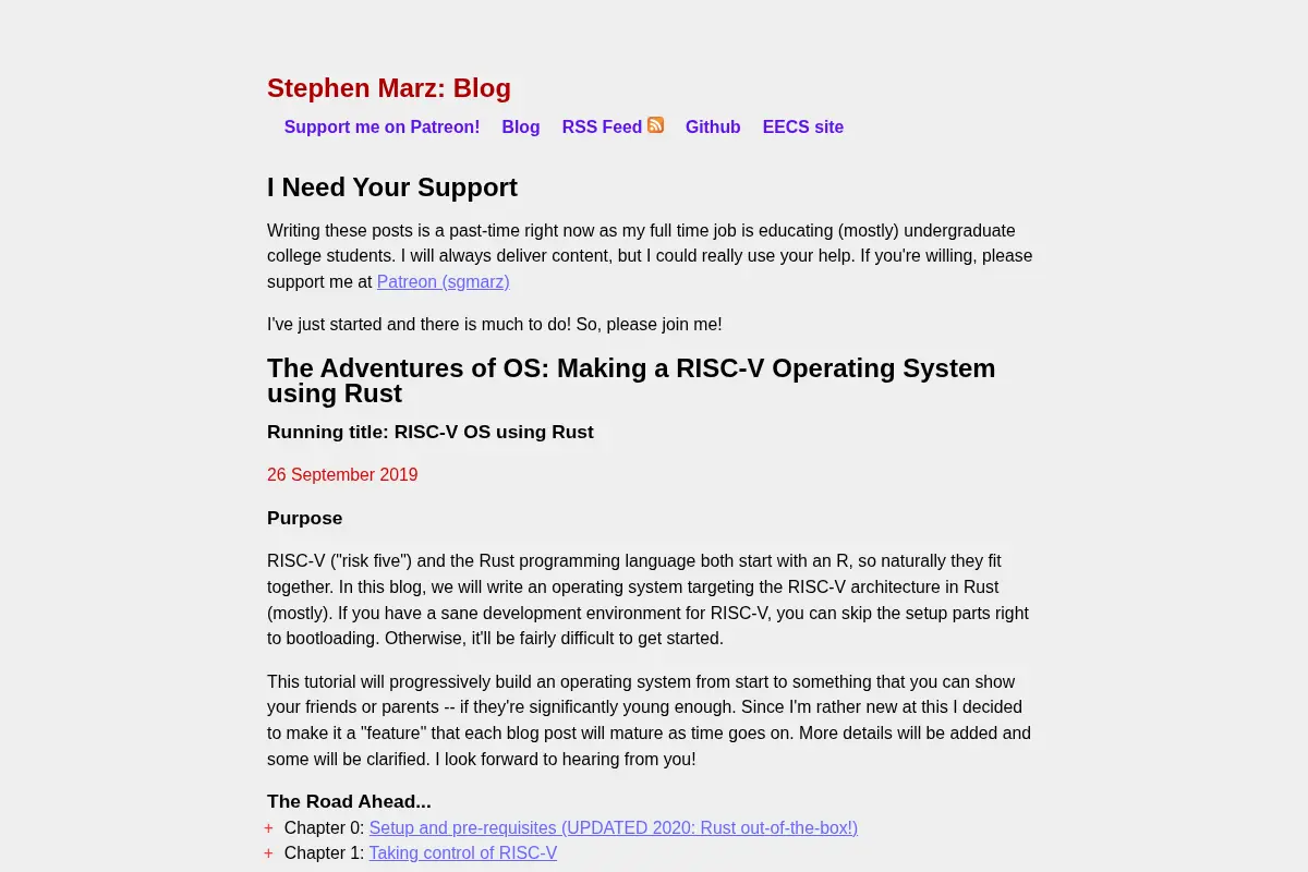 Stephen Marz: Blog