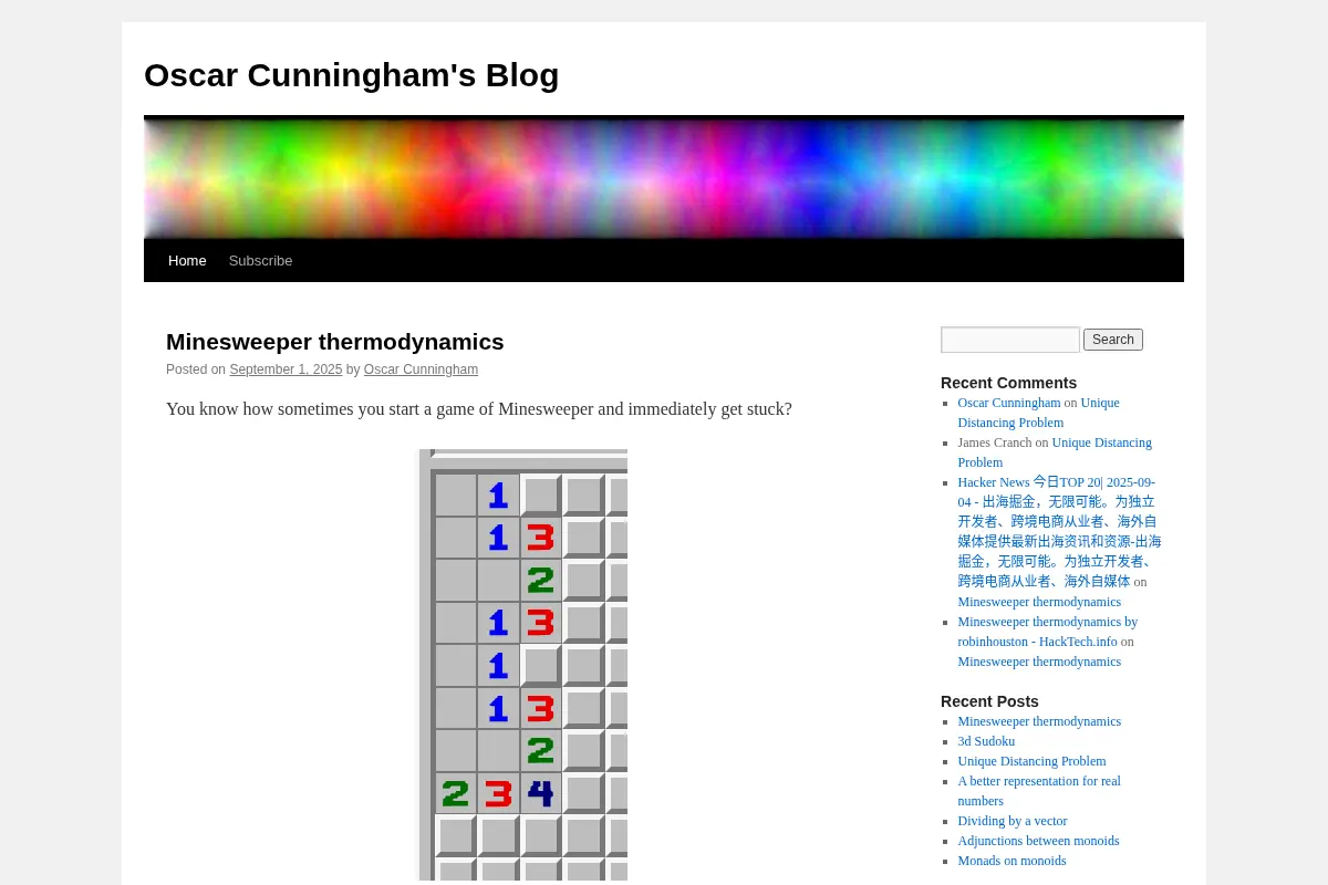 Oscar Cunningham's Blog