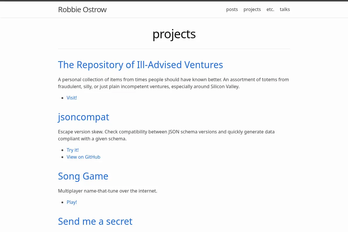 projects | Robbie Ostrow