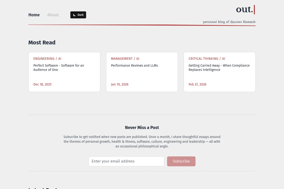 out.of.desk - Personal Blog of Gaurav Ramesh