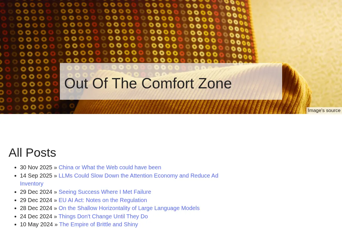 Out Of The Comfort Zone