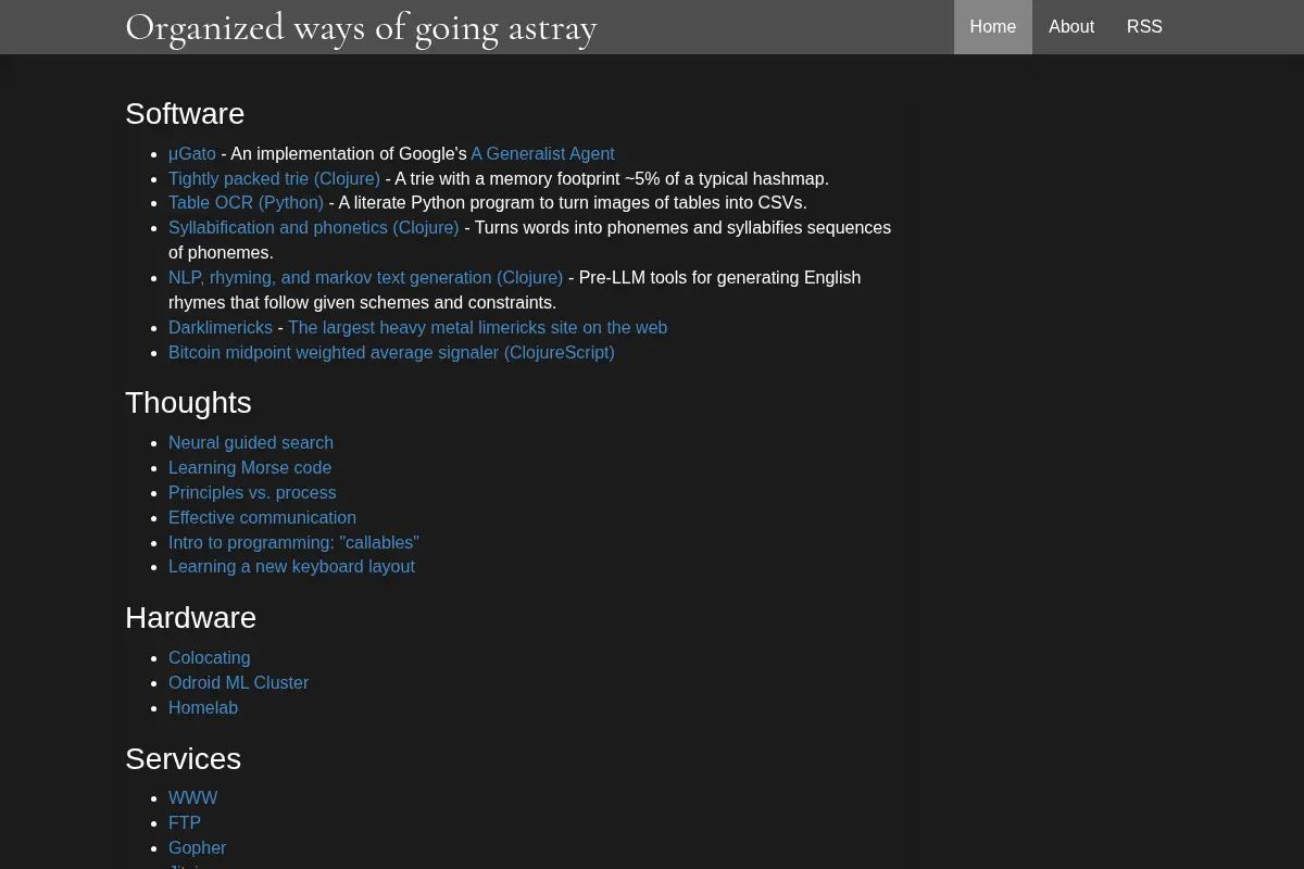 Organized ways of going astray