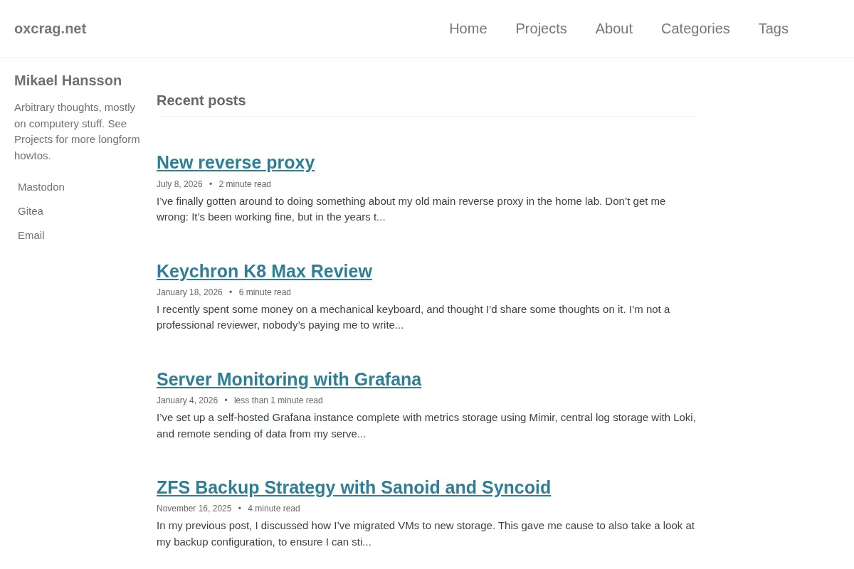 oxcrag.net - Tech and other nerdery