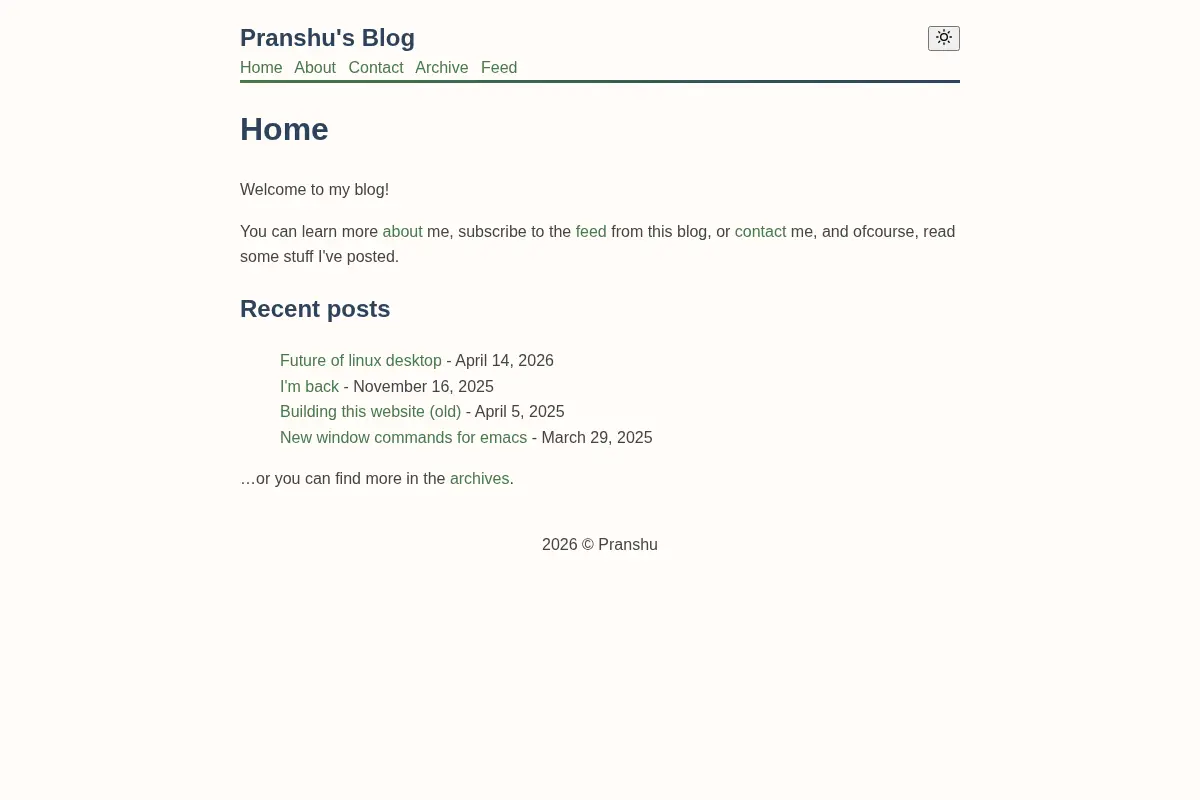 Pranshu's Blog