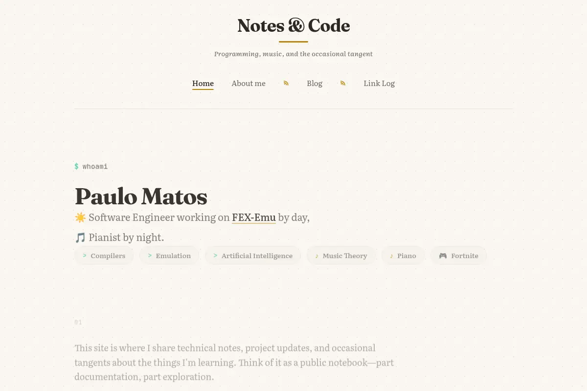 Paulo Matos - Notes & Code