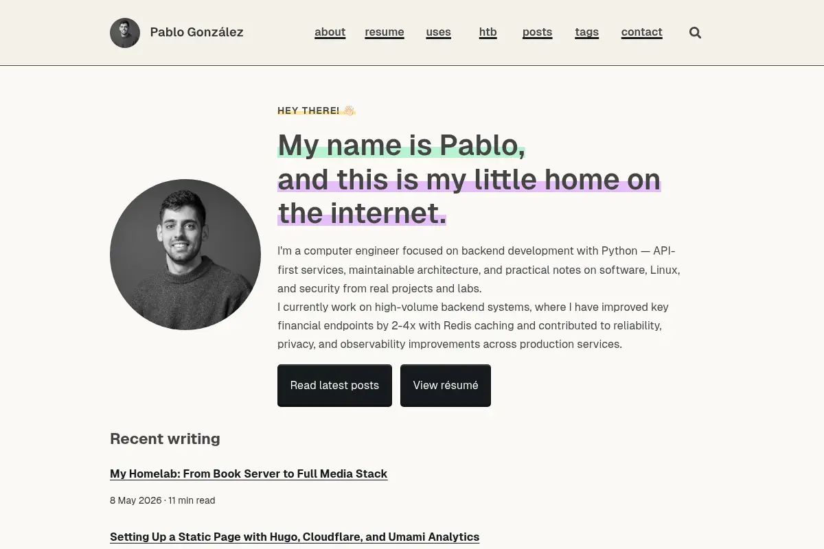 Backend Development, Linux, and Security Posts • Pablo González