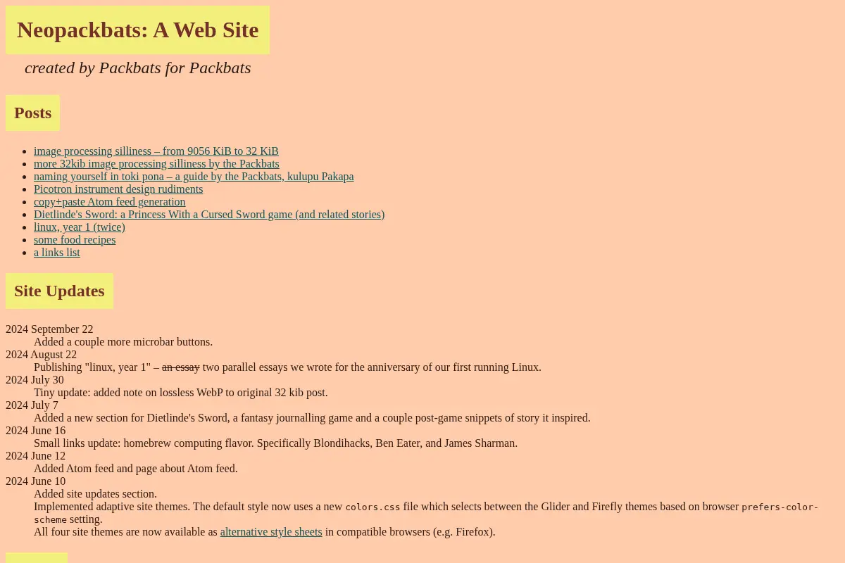 Neopackbats: A Web Site