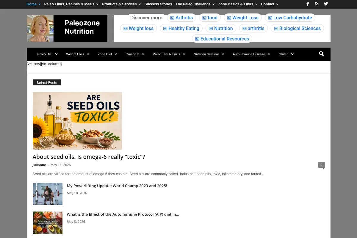 Julianne's Paleo & Zone Nutrition