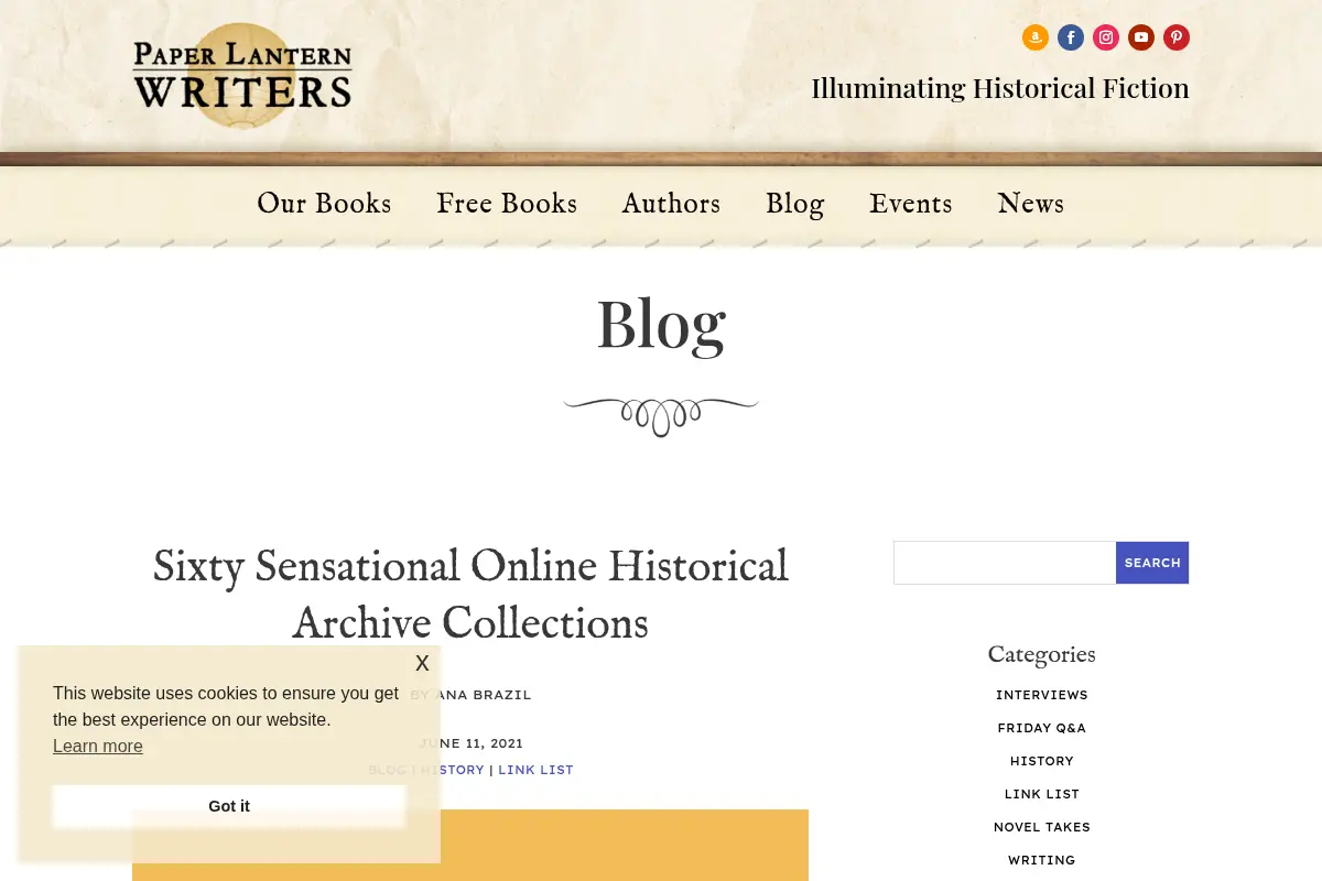 Sixty Sensational Online Historical Archive Collections - Paper Lantern Writers