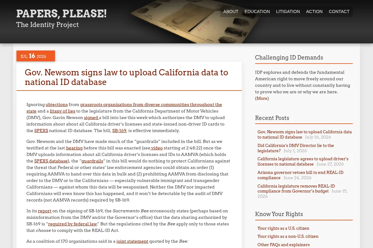 Papers, Please! – The Identity Project