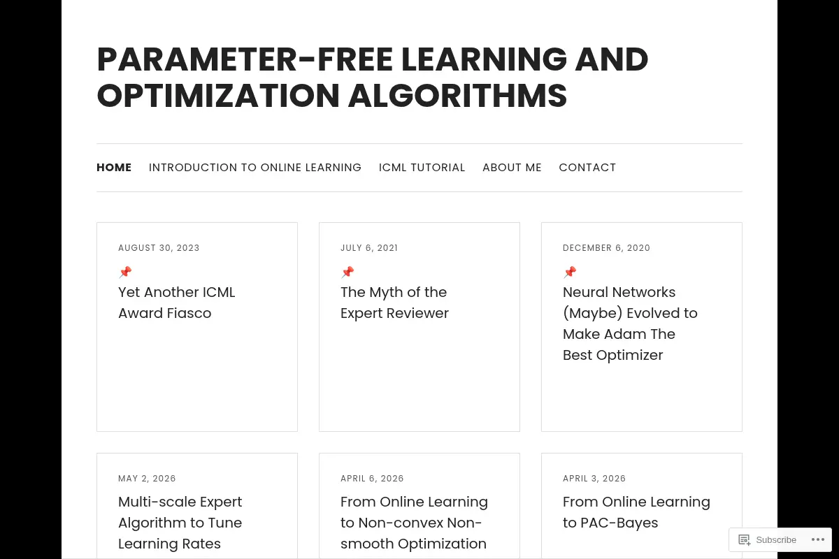 Parameter-free Learning and Optimization Algorithms