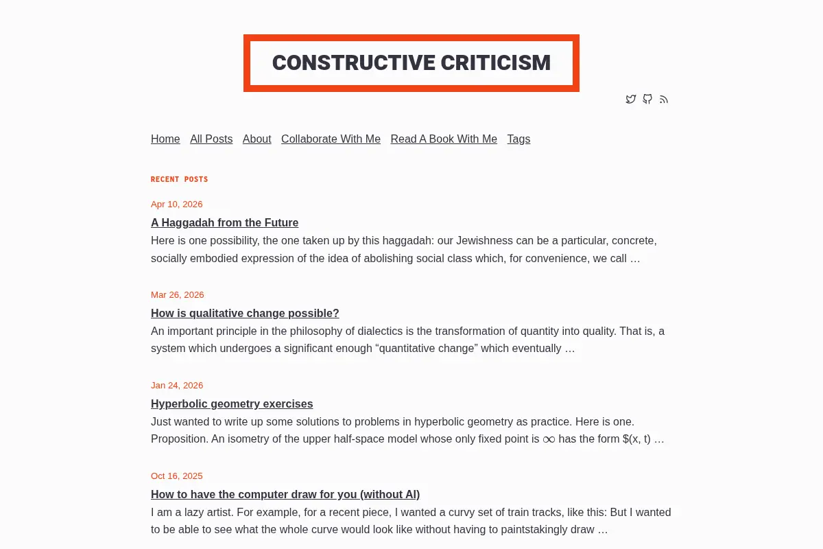 Constructive Criticism