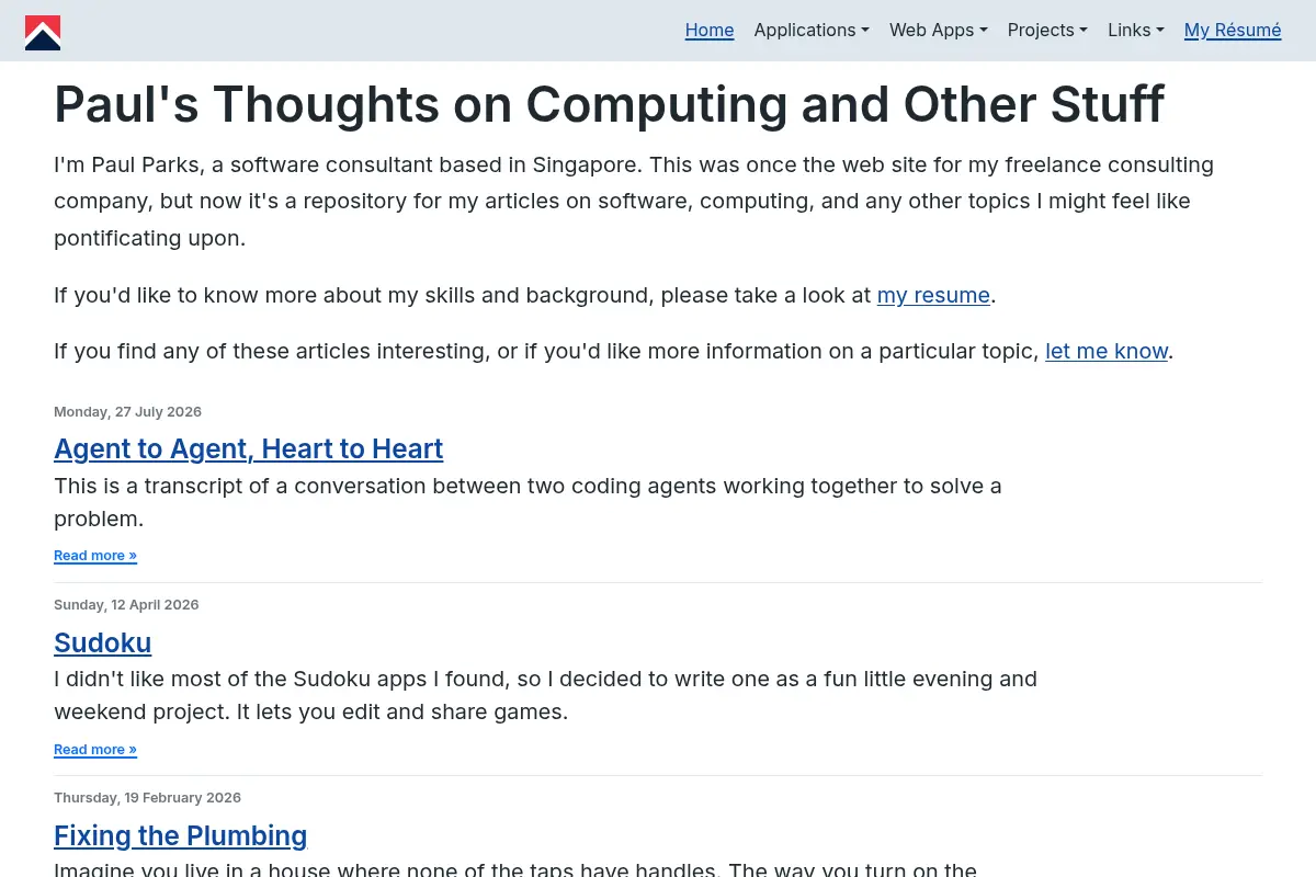 Paul's Thoughts on Computing and Other Stuff
