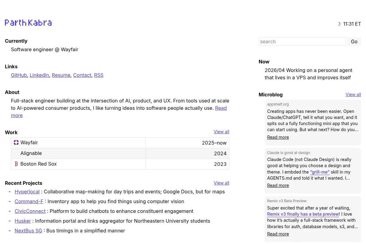 Parth Kabra — Software Engineer