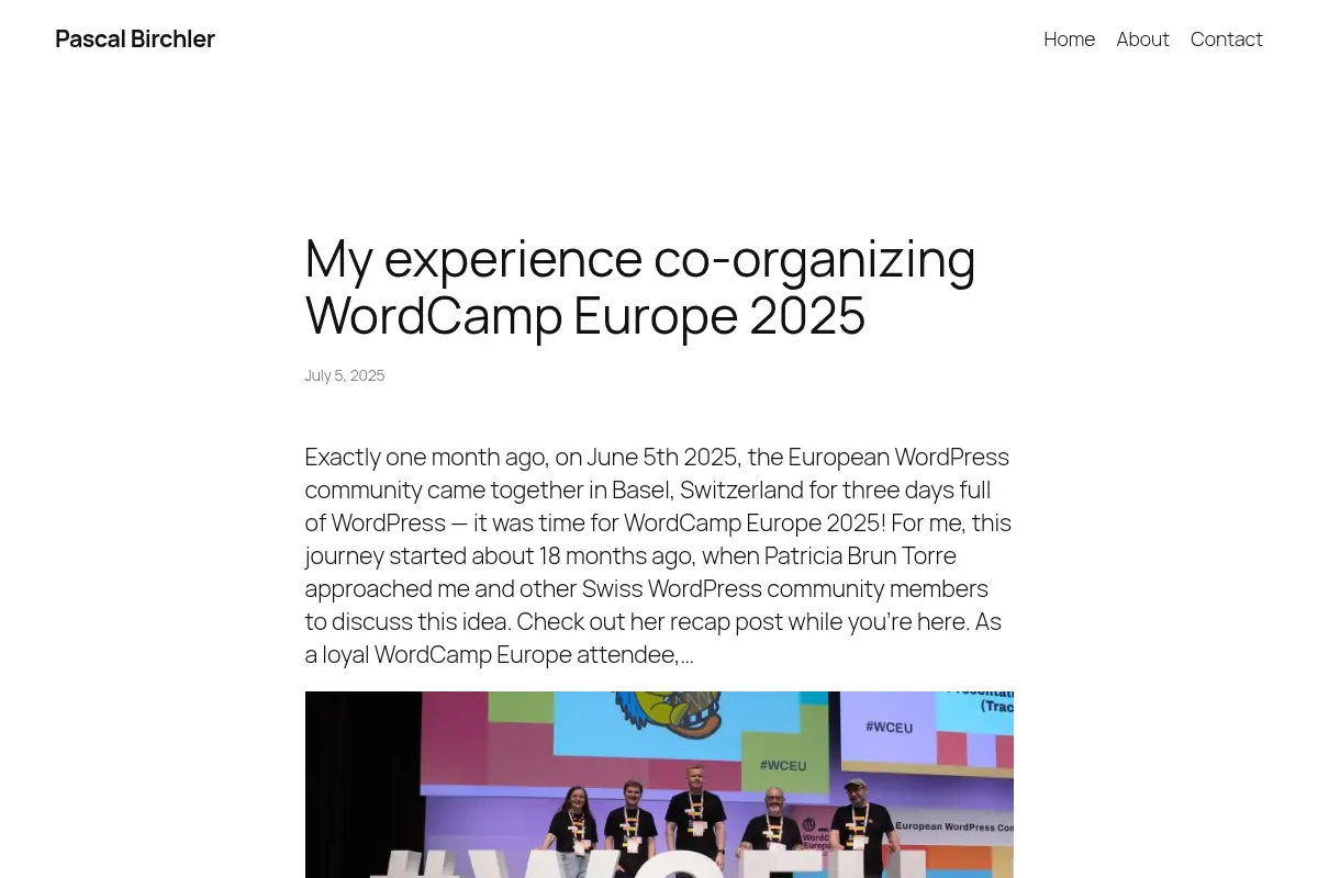 Pascal Birchler - Just Another WordPress Enthusiast