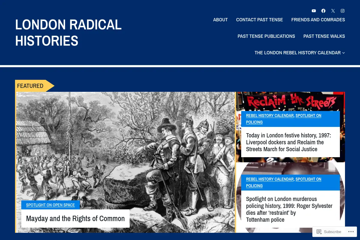 LONDON RADICAL HISTORIES – London radical histories and possibilities