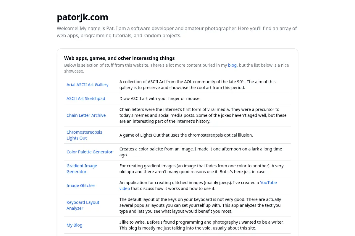 patorjk.com: web apps, programming, fun stuff