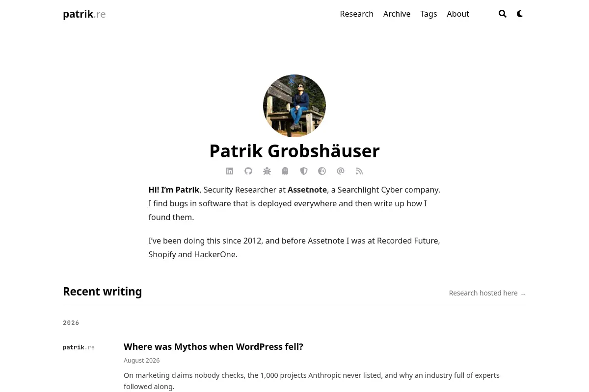 Patrik Grobshäuser · Security Researcher