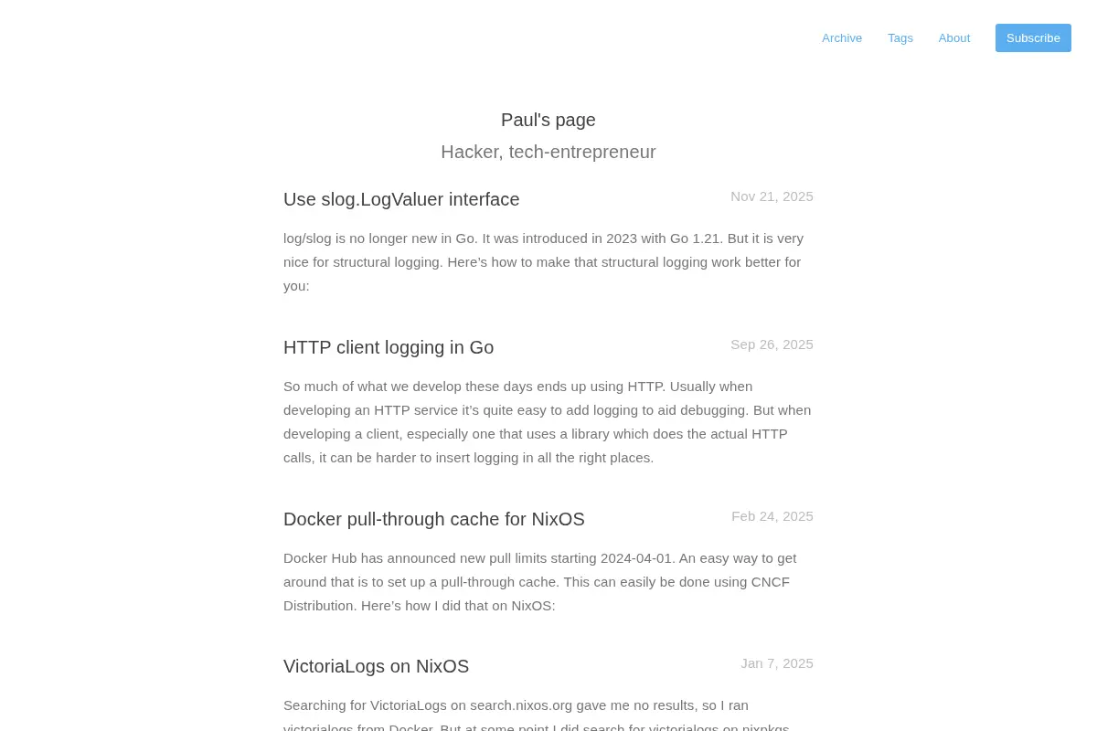 Paul's page