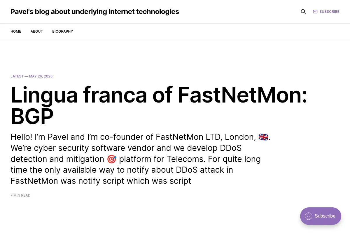 Pavel's blog about underlying Internet technologies