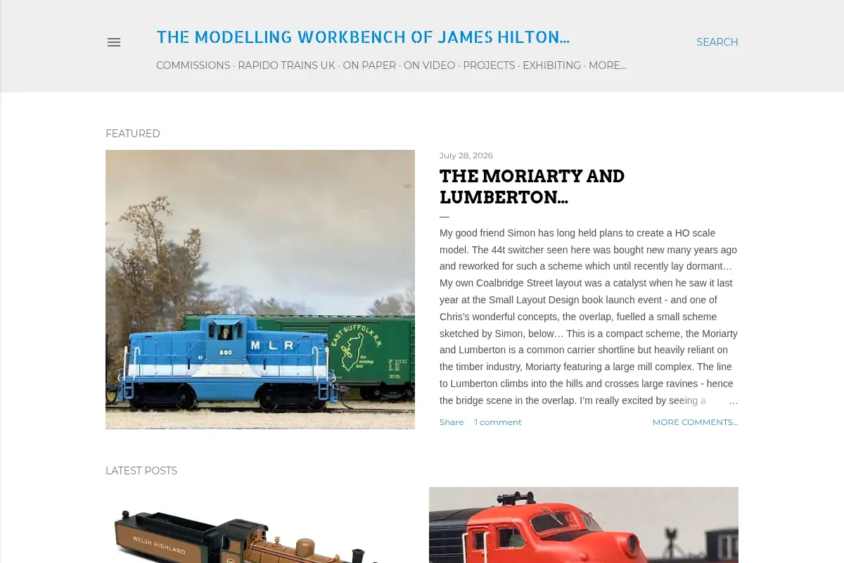 The modelling workbench of James Hilton...