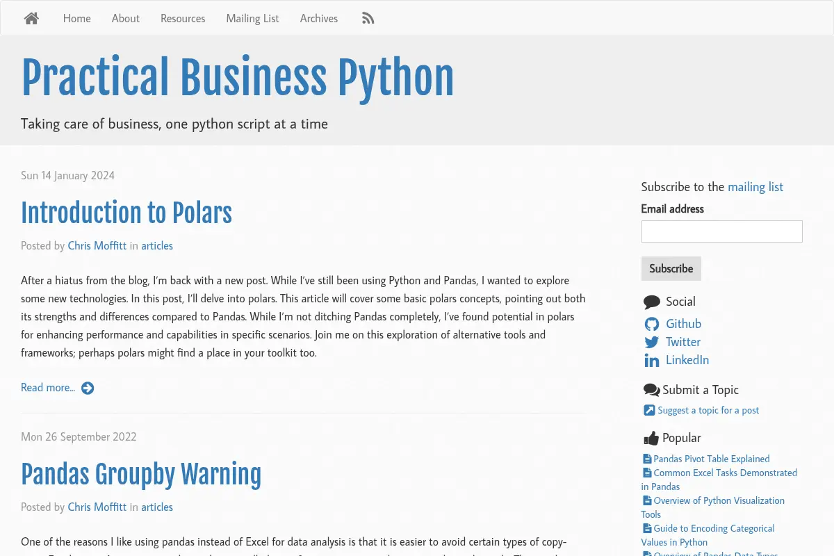 Practical Business Python