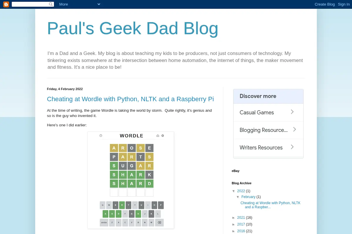 Paul's Geek Dad Blog