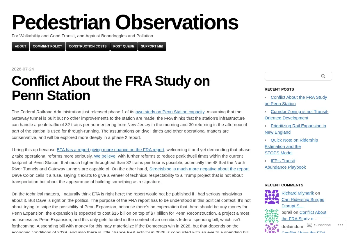 Pedestrian Observations