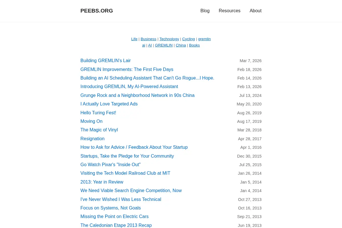 John Peebles Blog