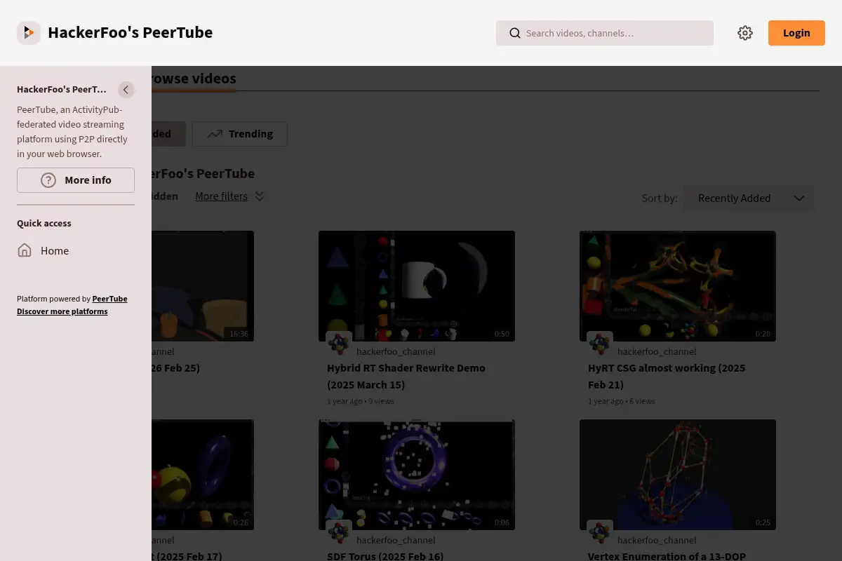 HackerFoo's PeerTube