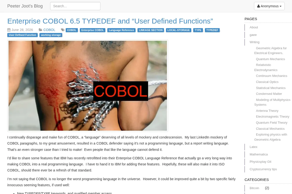 Peeter Joot's Blog
