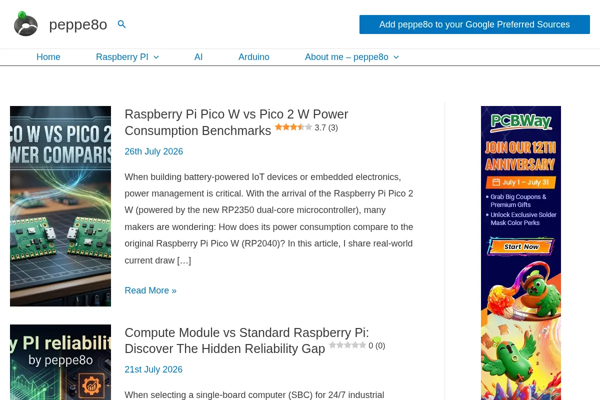 peppe8o - Raspberry PI, Arduino and Electronics made simple