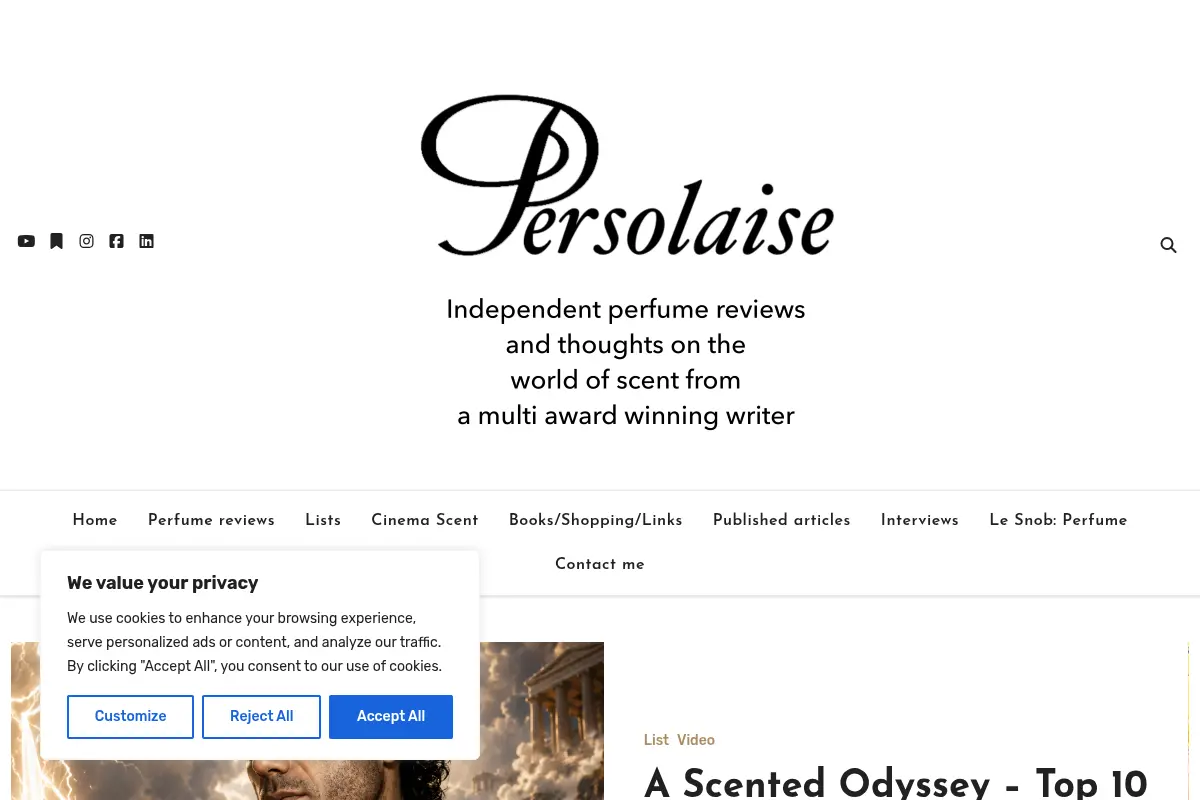 Independent perfume reviews and thoughts on the world of scent from a multi award winning writer