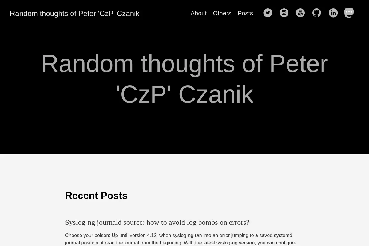 Random thoughts of Peter 'CzP' Czanik