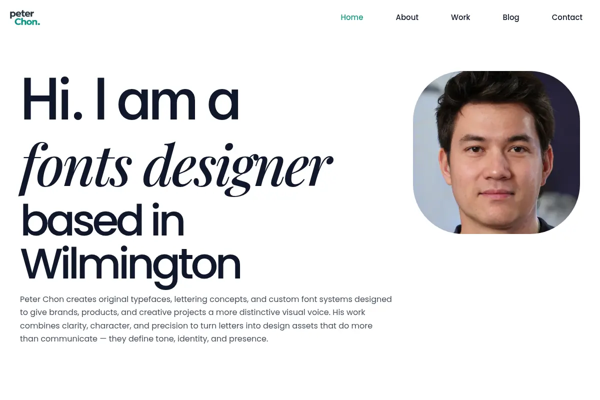 Peter Chon | Fonts Designer in Wilmington, DE