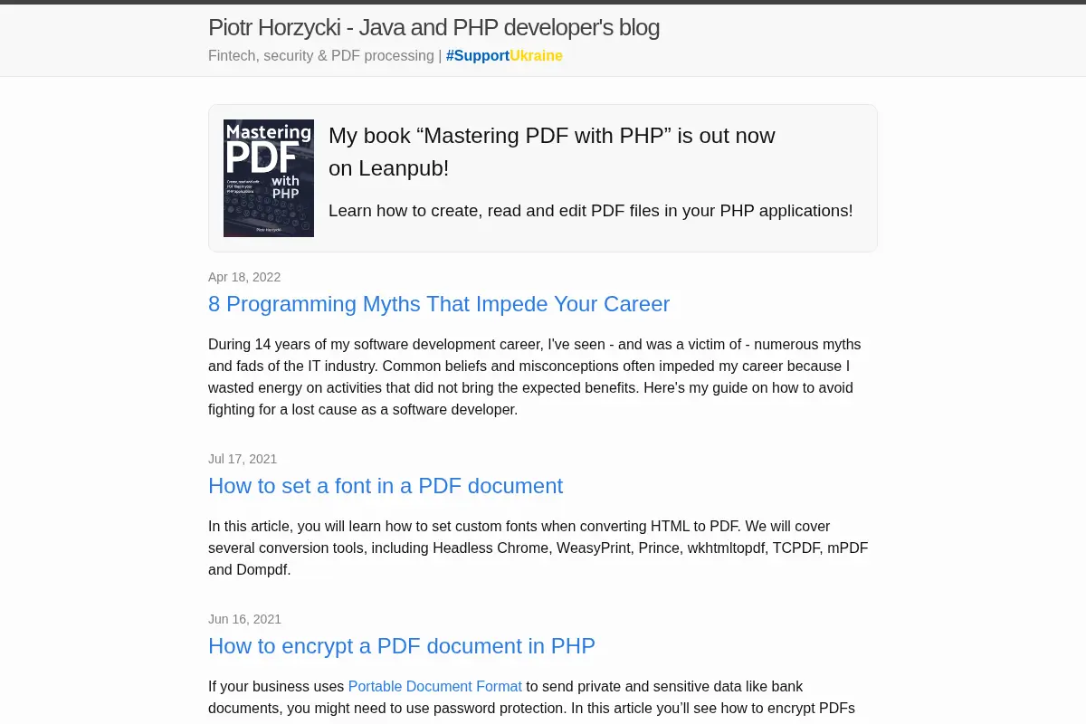 Piotr Horzycki's Developer Blog