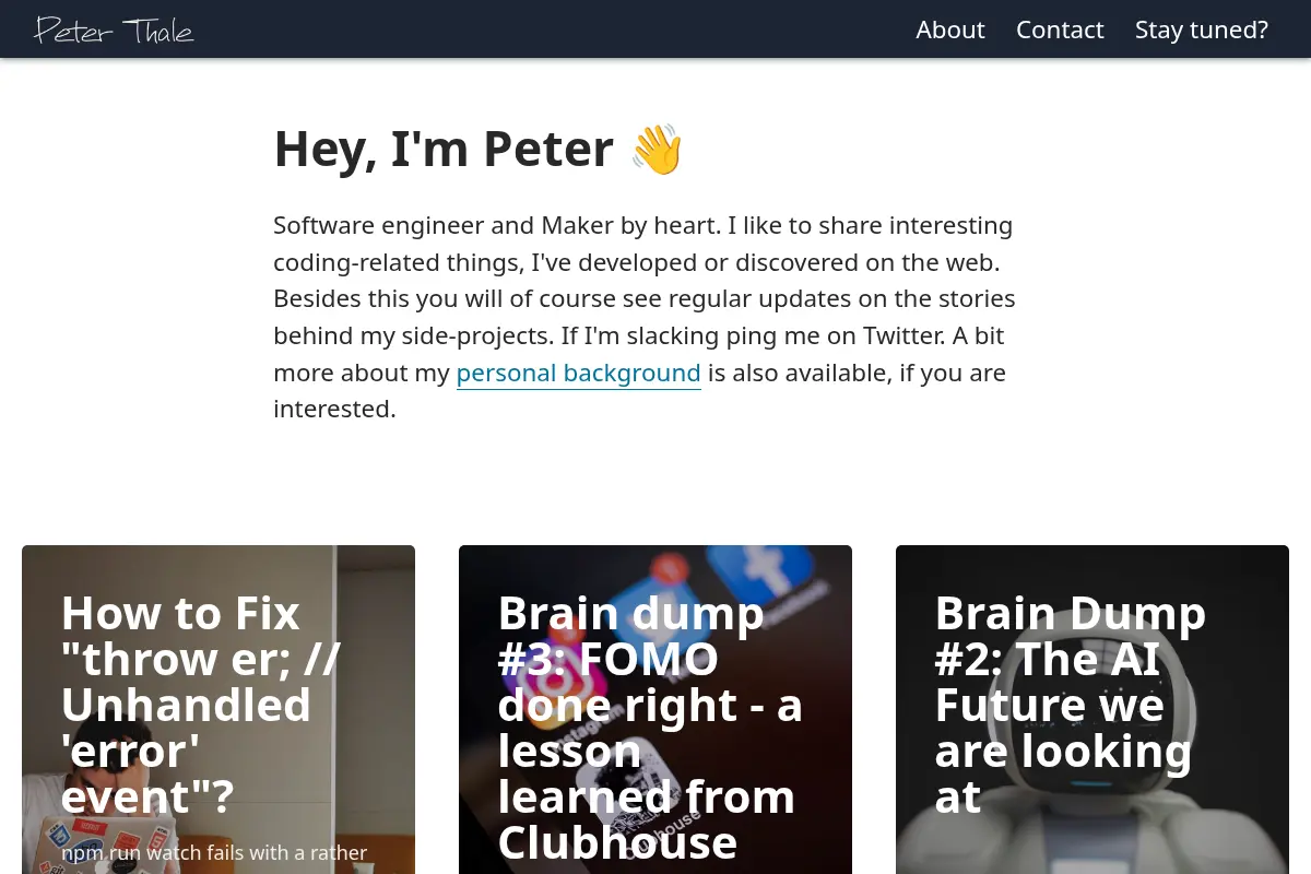 Peter Thaleikis - Software Engineer and Maker